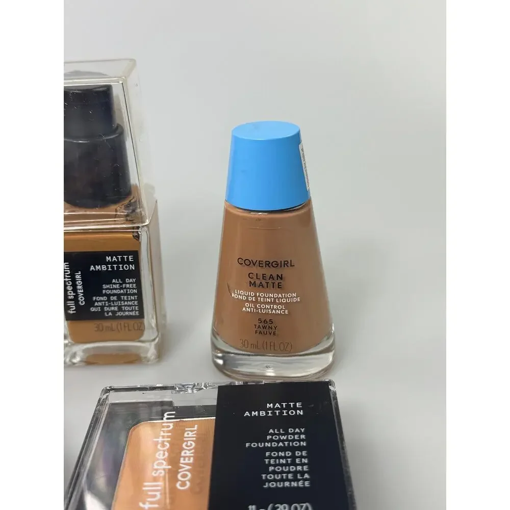 Lot of CoverGirl Foundations & Concealer Matte Ambition Liquid & Pressed Powder